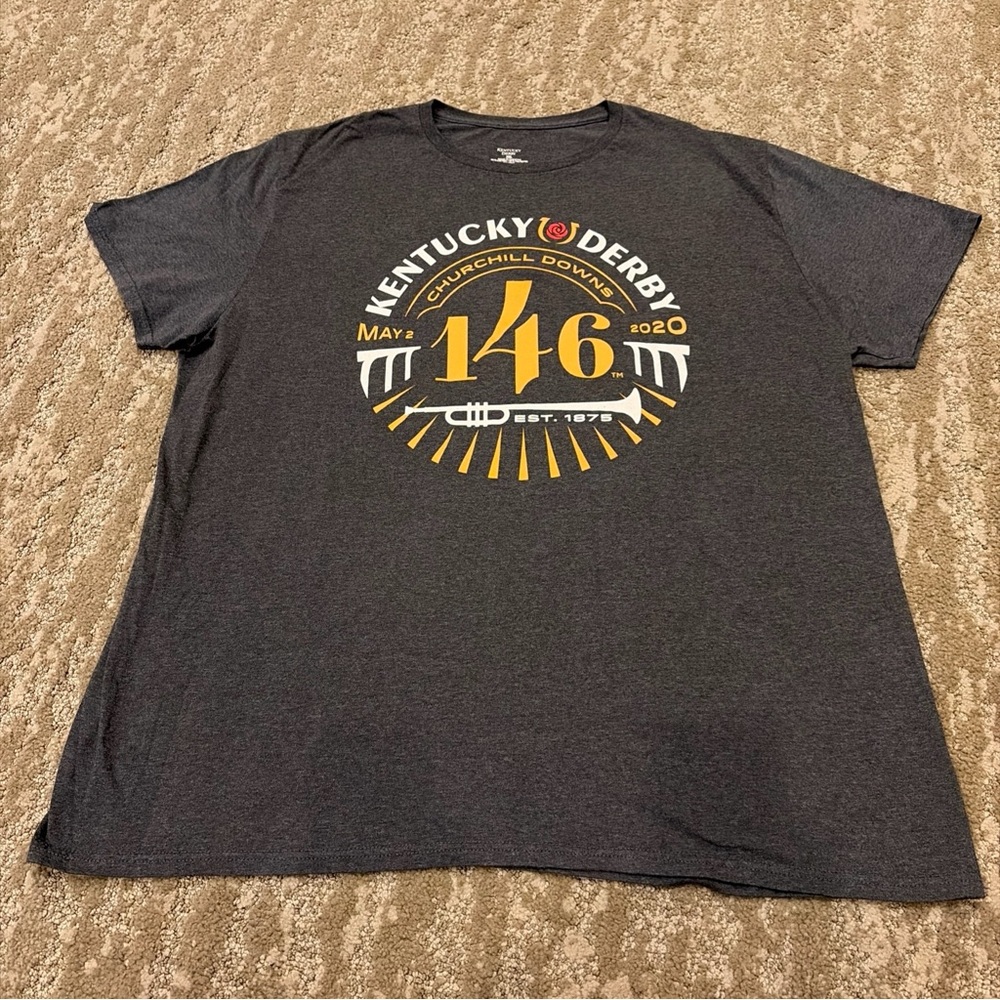 Kentucky Derby Dark Gray XXL 2XL Crew Neck T-Shirt